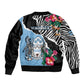 Personalized Botswana Independence Day Bomber Jacket Kalahari Devils Claw Zebra With Arican Pattern - African Pride