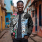 Personalized Botswana Independence Day Bomber Jacket Kalahari Devils Claw Zebra With Arican Pattern - African Pride