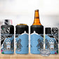 Personalized Botswana Independence Day 4 in 1 Can Cooler Tumbler Kalahari Devils Claw Zebra With Arican Pattern - African Pride