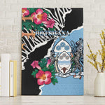 Botswana Independence Day Canvas Wall Art Kalahari Devils Claw Zebra With Arican Pattern - African Pride