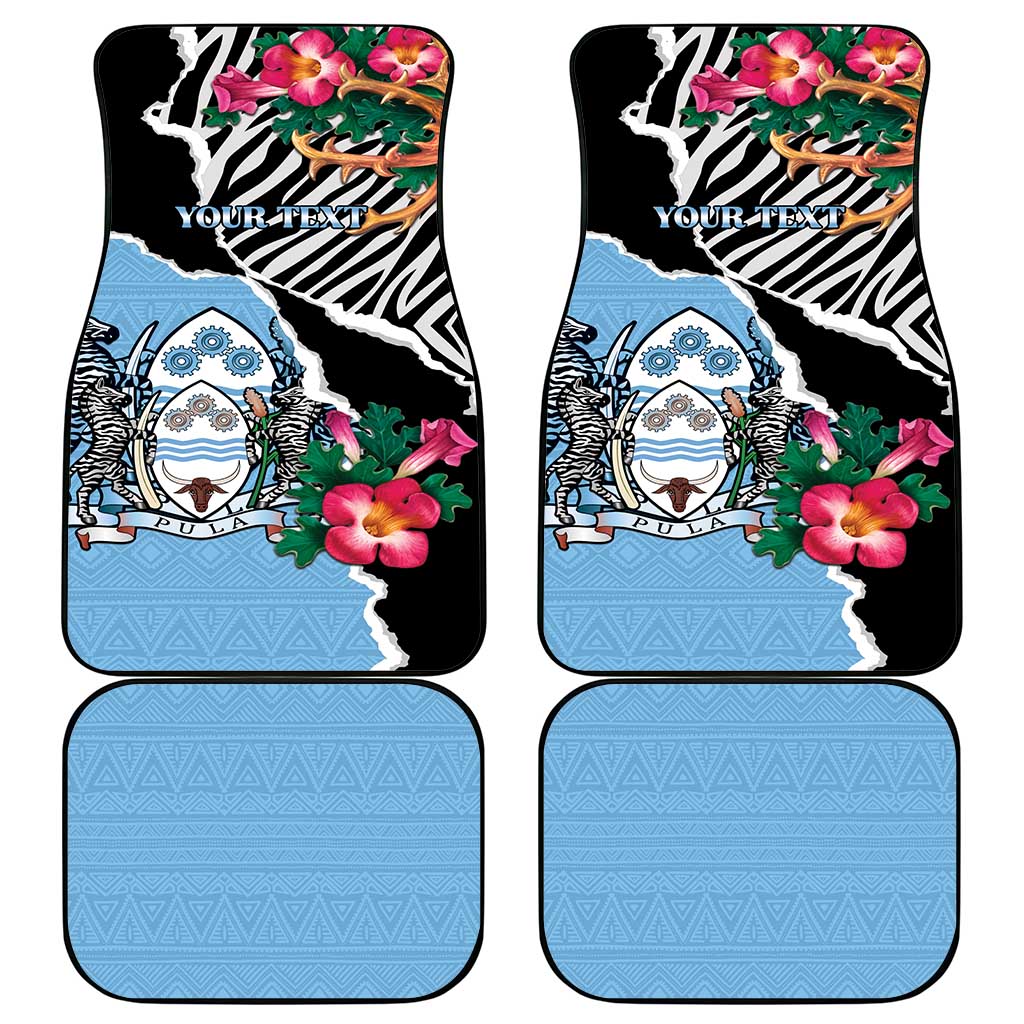 Botswana Independence Day Car Mats Kalahari Devils Claw Zebra With Arican Pattern - African Pride