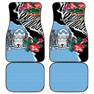 Botswana Independence Day Car Mats Kalahari Devils Claw Zebra With Arican Pattern - African Pride