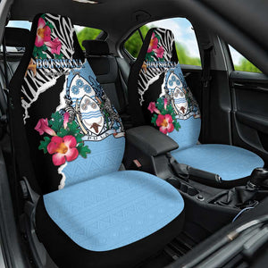 Botswana Independence Day Car Seat Cover Kalahari Devils Claw Zebra With Arican Pattern - African Pride