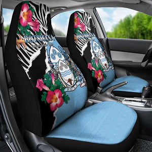Botswana Independence Day Car Seat Cover Kalahari Devils Claw Zebra With Arican Pattern - African Pride