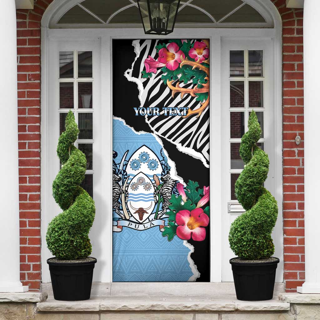 Personalized Botswana Independence Day Door Cover Coat Of Arms Devils Claw