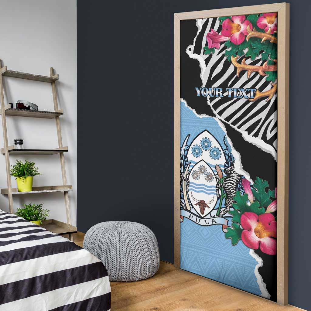 Personalized Botswana Independence Day Door Cover Coat Of Arms Devils Claw