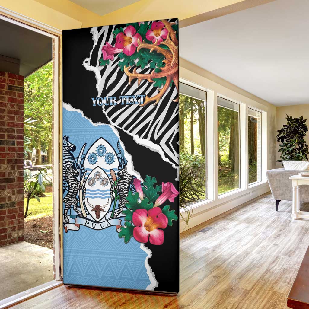 Personalized Botswana Independence Day Door Cover Coat Of Arms Devils Claw