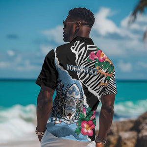 Personalized Botswana Independence Day Hawaiian Shirt Kalahari Devils Claw Zebra With Arican Pattern - African Pride