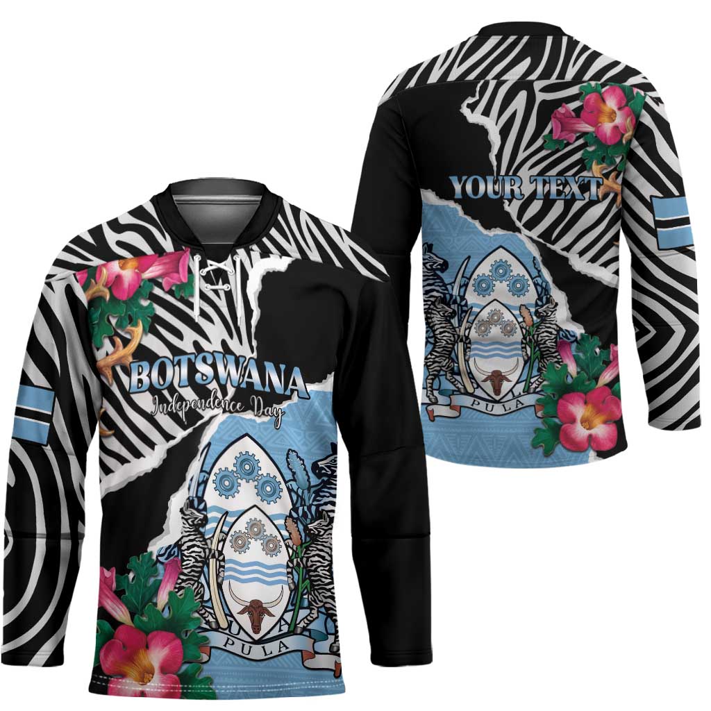 Personalized Botswana Independence Day Hockey Jersey Coat Of Arms Devils Claw
