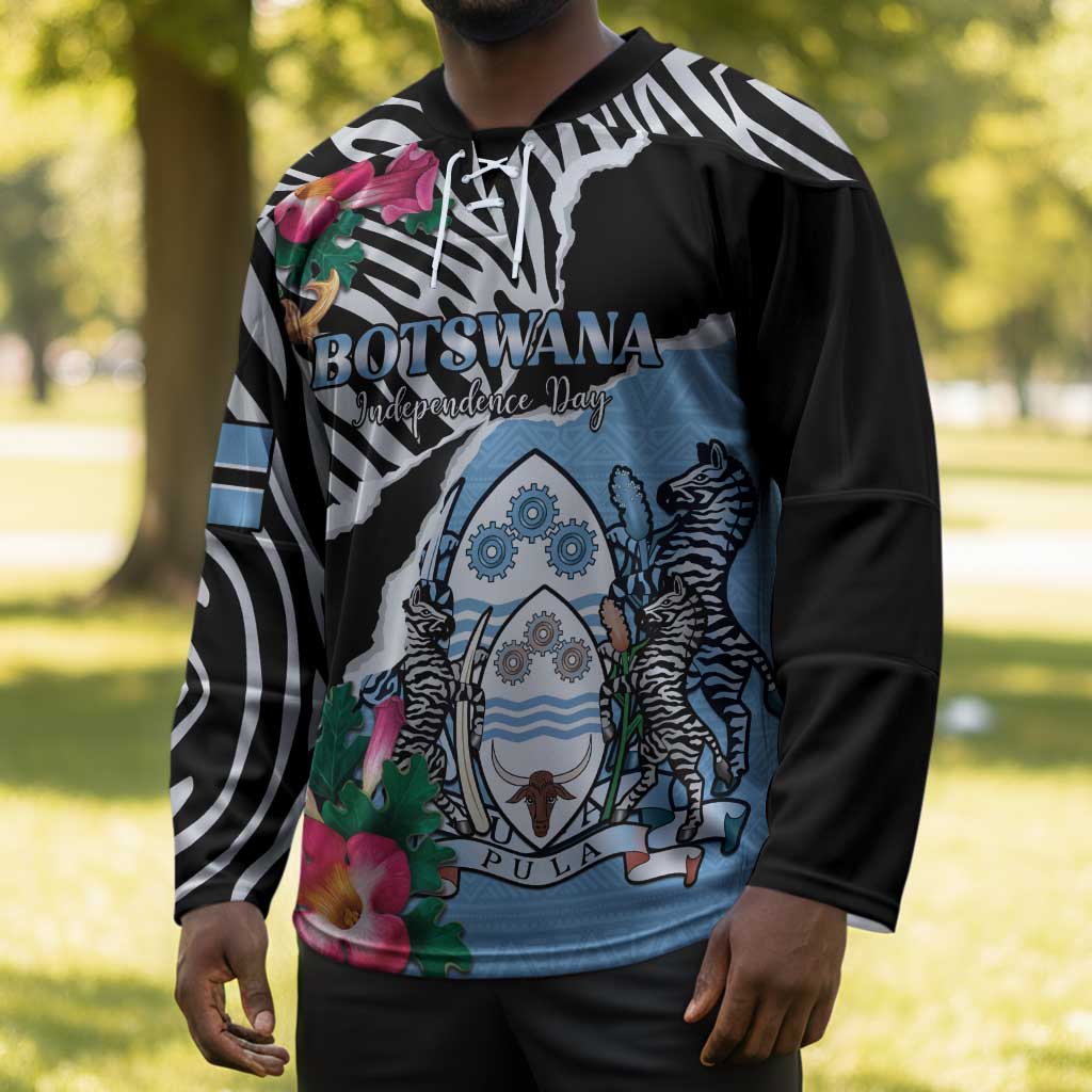 Personalized Botswana Independence Day Hockey Jersey Coat Of Arms Devils Claw