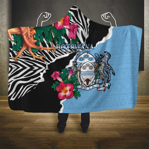 Botswana Independence Day Hooded Blanket Kalahari Devils Claw Zebra With Arican Pattern - African Pride