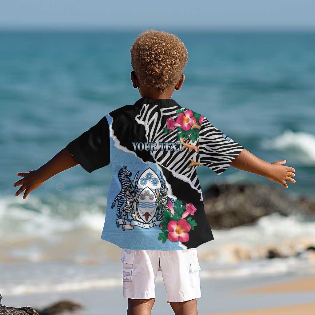 Personalized Botswana Independence Day Kid Hawaiian Shirt Kalahari Devils Claw Zebra With Arican Pattern - African Pride