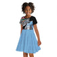 Personalized Botswana Independence Day Kid Short Sleeve Dress Kalahari Devils Claw Zebra With Arican Pattern - African Pride