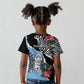 Personalized Botswana Independence Day Kid T shirt Kalahari Devils Claw Zebra With Arican Pattern - African Pride
