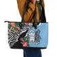 Botswana Independence Day Leather Tote Bag Kalahari Devils Claw Zebra With Arican Pattern - African Pride