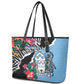 Botswana Independence Day Leather Tote Bag Kalahari Devils Claw Zebra With Arican Pattern - African Pride