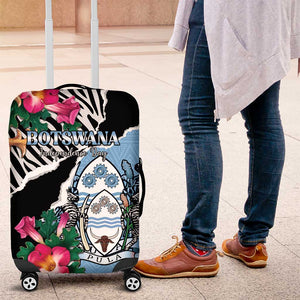 Botswana Independence Day Luggage Cover Kalahari Devils Claw Zebra With Arican Pattern - African Pride