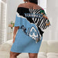 Personalized Botswana Independence Day Off Shoulder Short Dress Kalahari Devils Claw Zebra With Arican Pattern - African Pride