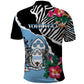 Personalized Botswana Independence Day Polo Shirt Kalahari Devils Claw Zebra With Arican Pattern - African Pride