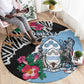 Botswana Independence Day Round Carpet Kalahari Devils Claw Zebra With Arican Pattern - African Pride