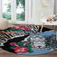 Botswana Independence Day Round Carpet Kalahari Devils Claw Zebra With Arican Pattern - African Pride