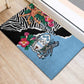 Botswana Independence Day Rubber Doormat Kalahari Devils Claw Zebra With Arican Pattern - African Pride