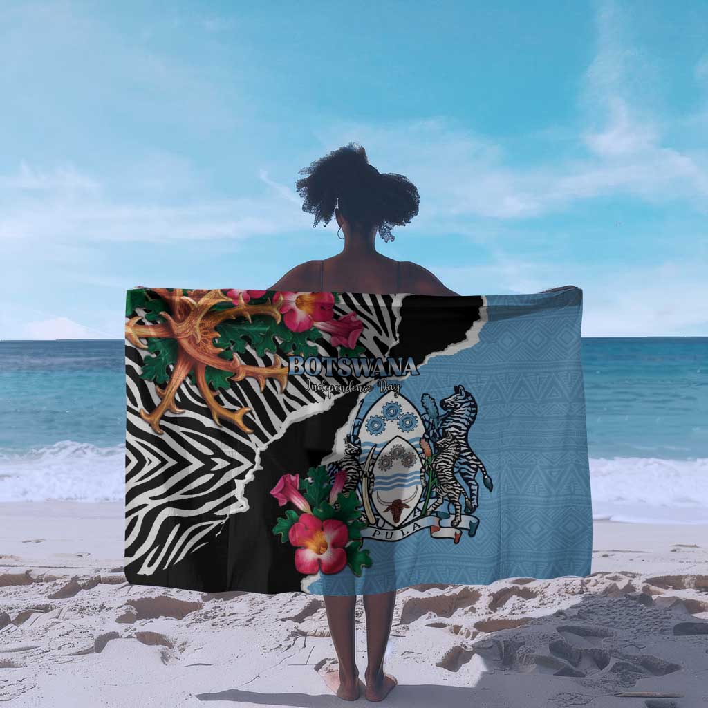 Botswana Independence Day Sarong Kalahari Devils Claw Zebra With Arican Pattern - African Pride