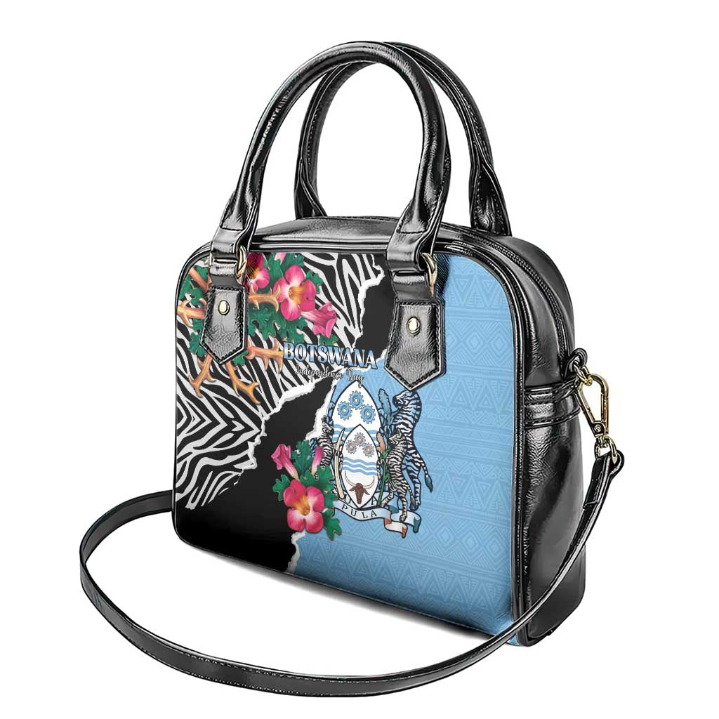 Botswana Independence Day Shoulder Handbag Kalahari Devils Claw Zebra With Arican Pattern - African Pride