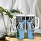 Personalized Botswana Independence Day Tumbler With Handle Kalahari Devils Claw Zebra With Arican Pattern - African Pride