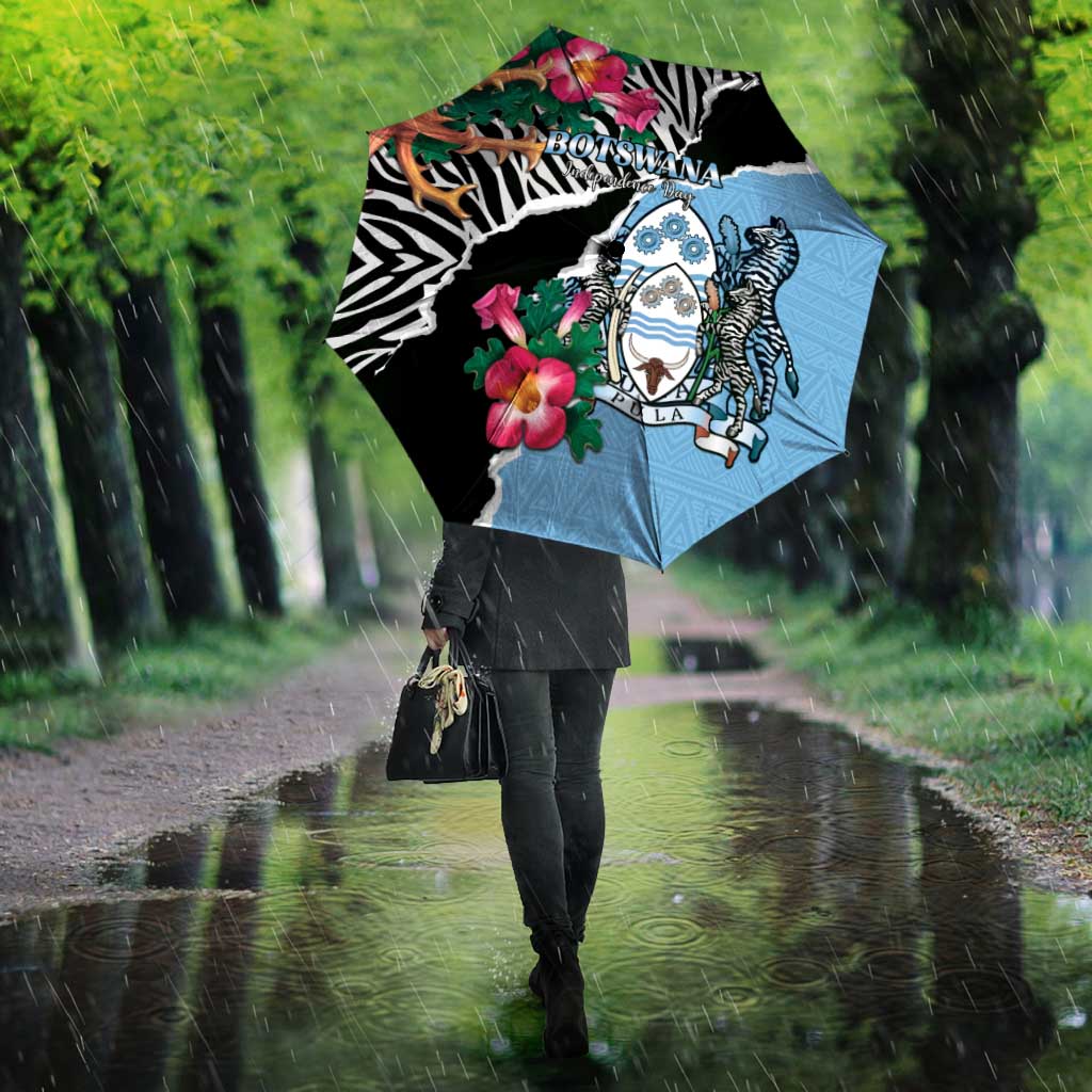 Botswana Independence Day Umbrella Coat Of Arms Devils Claw