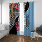 Botswana Independence Day Window Curtain Kalahari Devils Claw Zebra With Arican Pattern - African Pride