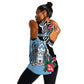 Personalized Botswana Independence Day Women Racerback Tank Kalahari Devils Claw Zebra With Arican Pattern - African Pride