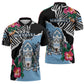 Personalized Botswana Independence Day Zipper Polo Shirt Coat Of Arms Devils Claw