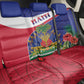 Haiti Neg Marron Back Car Seat Cover Ayiti Map - Hibiscus Polynesian Pattern - African Pride