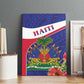 Haiti Neg Marron Canvas Wall Art Ayiti Map - Hibiscus Polynesian Pattern - African Pride