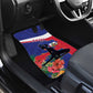Haiti Neg Marron Car Mats Ayiti Map - Hibiscus Polynesian Pattern - African Pride