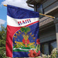 Haiti Neg Marron Garden Flag Ayiti Map - Hibiscus Polynesian Pattern - African Pride