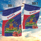 Haiti Neg Marron Garden Flag Ayiti Map - Hibiscus Polynesian Pattern - African Pride