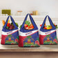 Haiti Neg Marron Grocery Bag Ayiti Map - Hibiscus Polynesian Pattern - African Pride