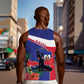 Haiti Neg Marron Men Tank Top Ayiti Map - Hibiscus Polynesian Pattern - African Pride