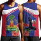 Haiti Neg Marron Men Tank Top Ayiti Map - Hibiscus Polynesian Pattern - African Pride