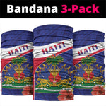 Haiti Neg Marron Neck Gaiter Ayiti Map - Hibiscus Polynesian Pattern - African Pride