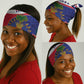 Haiti Neg Marron Neck Gaiter Ayiti Map - Hibiscus Polynesian Pattern - African Pride