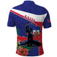 Haiti Neg Marron Polo Shirt Ayiti Map - Hibiscus Polynesian Pattern - African Pride