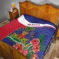 Haiti Neg Marron Quilt Ayiti Map - Hibiscus Polynesian Pattern - African Pride