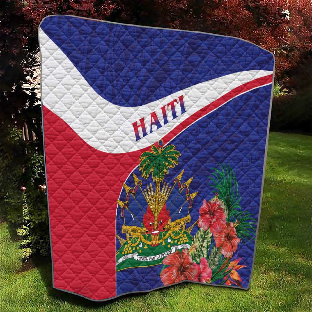 Haiti Neg Marron Quilt Ayiti Map - Hibiscus Polynesian Pattern - African Pride