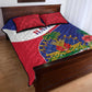 Haiti Neg Marron Quilt Bed Set Ayiti Map - Hibiscus Polynesian Pattern - African Pride