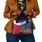 Haiti Neg Marron Shoulder Handbag Ayiti Map - Hibiscus Polynesian Pattern - African Pride