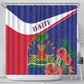 Haiti Neg Marron Shower Curtain Ayiti Map - Hibiscus Polynesian Pattern - African Pride