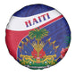 Haiti Neg Marron Spare Tire Cover Ayiti Map - Hibiscus Polynesian Pattern - African Pride